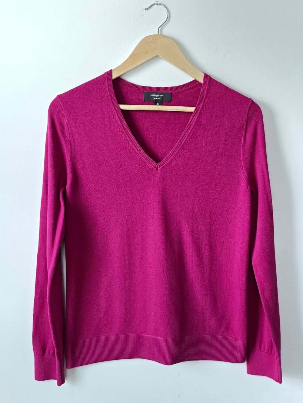 Banana Republic Pink V-Neck Forever Sweater